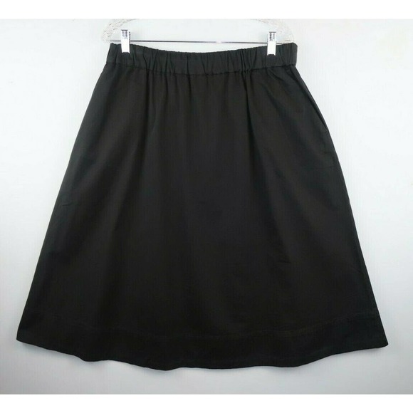 EVERLANE Black The Easy Chino Cotton Stretch 2 Pockets A Line Twill Skirt XL - Picture 2 of 7